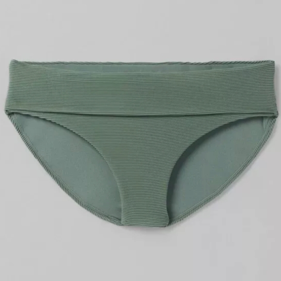Prana Other - Prana Marta Ribbed Army Green Fold Over Swim Bathing Suit Bottom, Sz L